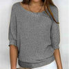 Women's All-Season Relaxed Fit Knit Sweater – Wide Neck And 3/4 Sleeves