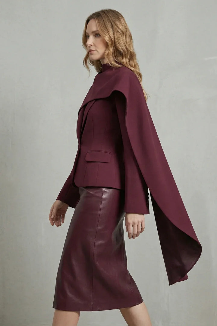 Women's Asymmetric Blazer – Draped Scarf Lapel
