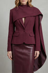 Women's Asymmetric Blazer – Draped Scarf Lapel