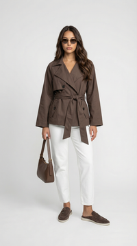 Women's Trench Coat – Double Breasted Belted