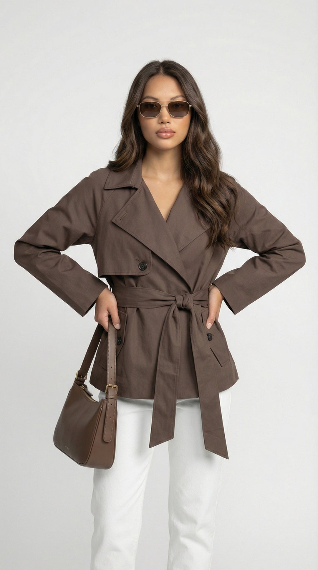Women's Trench Coat – Double Breasted Belted