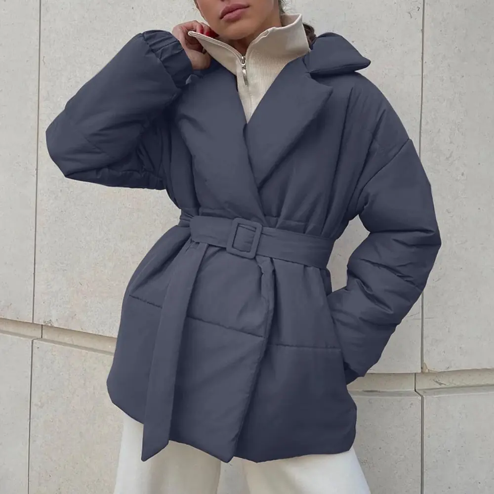 Women's Puffer Jacket – Belted Wrap