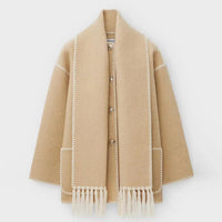 Women's Blanket Scarf Wrap Long Coat Fringe