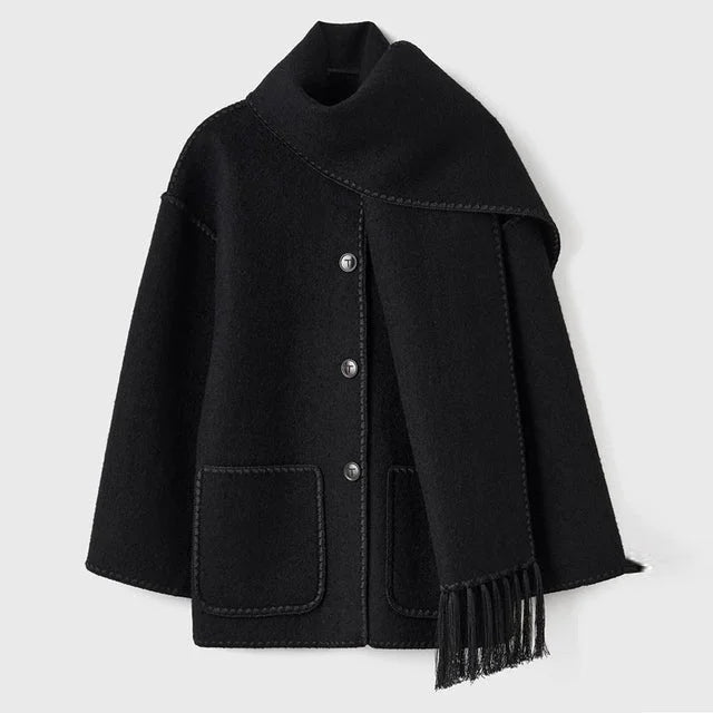 Women's Blanket Scarf Wrap Long Coat Fringe
