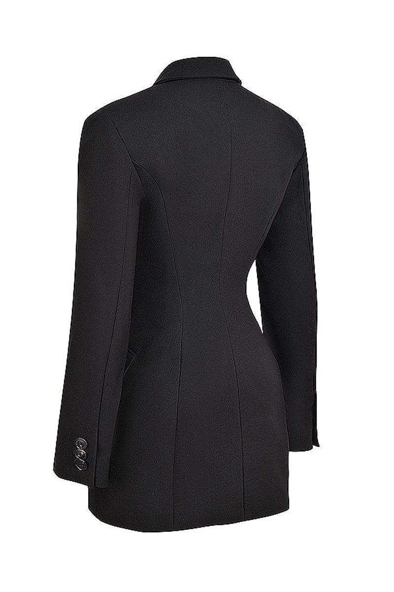 Women's Mini Dress – Structured V-Neck Blazer