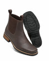 Women's Brown Leather Chelsea Cowboy Boots – Elastic Side Panels And Square-Toe