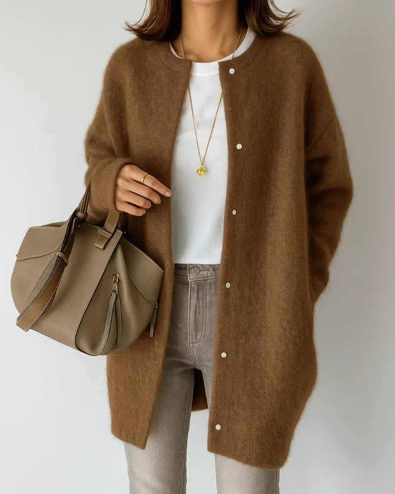 Women's Button-Front Cardigan – Relaxed Fit