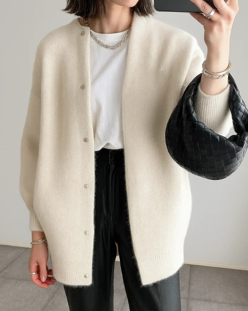 Women's Button-Front Cardigan – Relaxed Fit