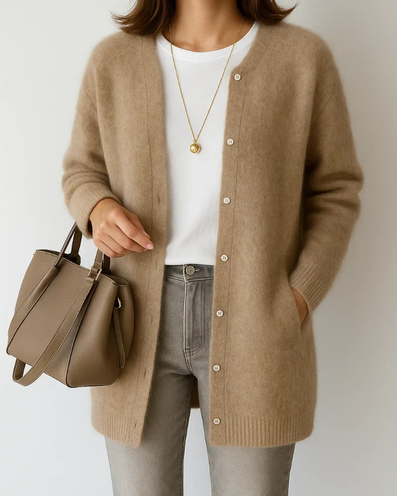 Women's Button-Front Cardigan – Relaxed Fit