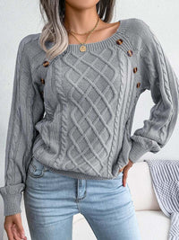 Women's Jumper – Square Neck Cable Knit