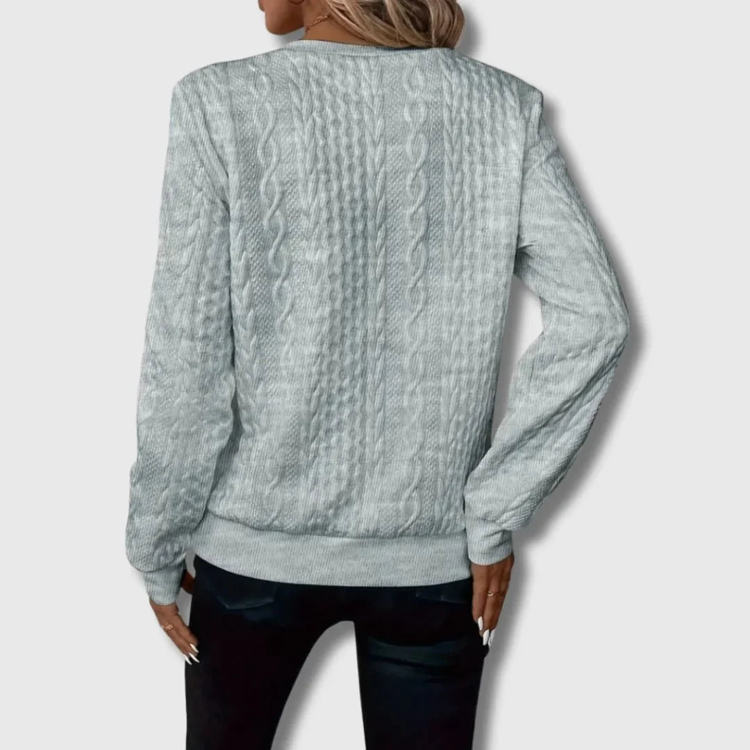 Women's Cable-Knit Sweater – Quarter-Zip Long-Sleeve And Ribbed Cuffs