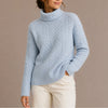 Women's Knitted Chunky Turtleneck Cable Knit Jumper