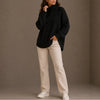 Women's Knitted Cable Knit Oversized Turtleneck Jumper