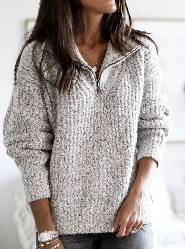 Women's Jumper – Cable Knit Zip-Up
