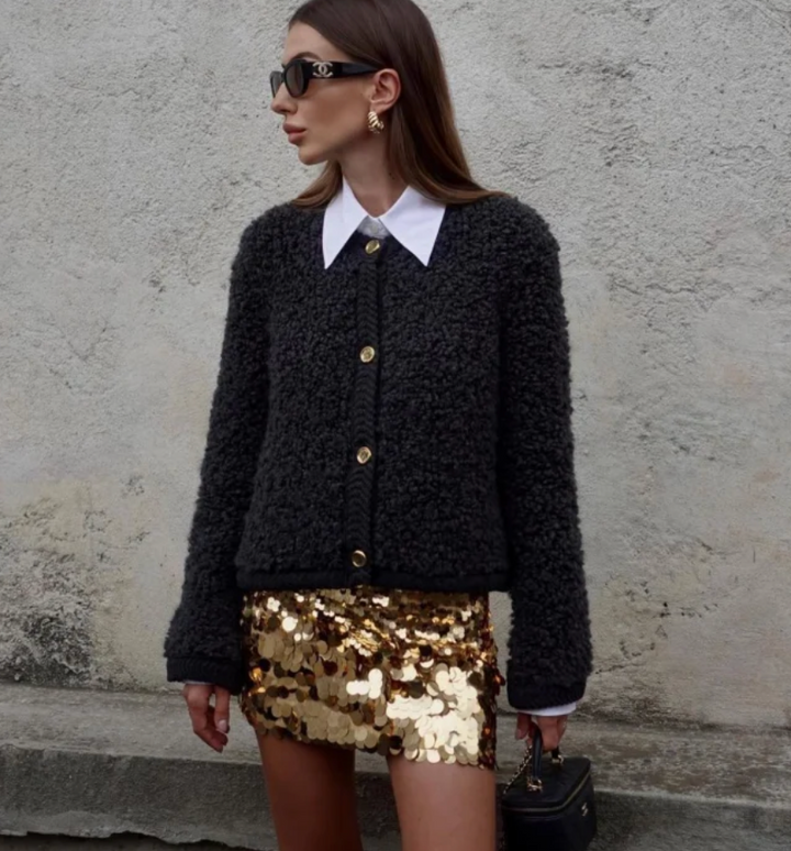 Women's Cardigan – Textured Button-Up