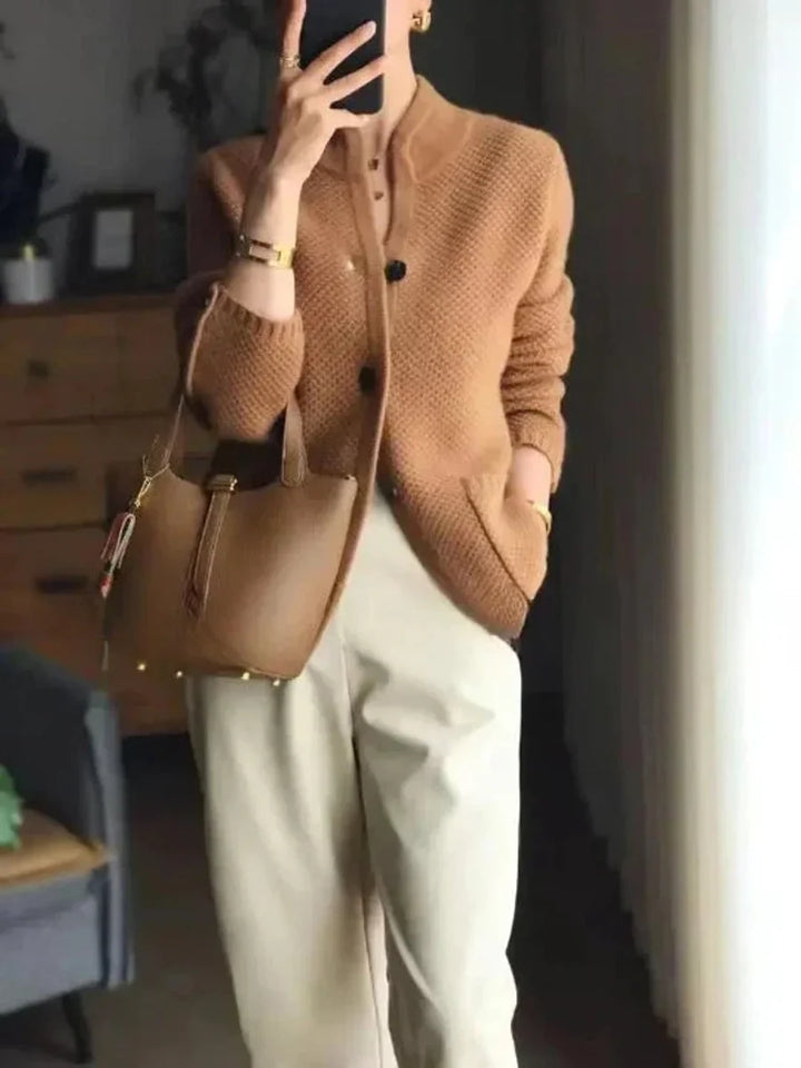 Women's Cashmere Wool Button-Front Knit Cardigan