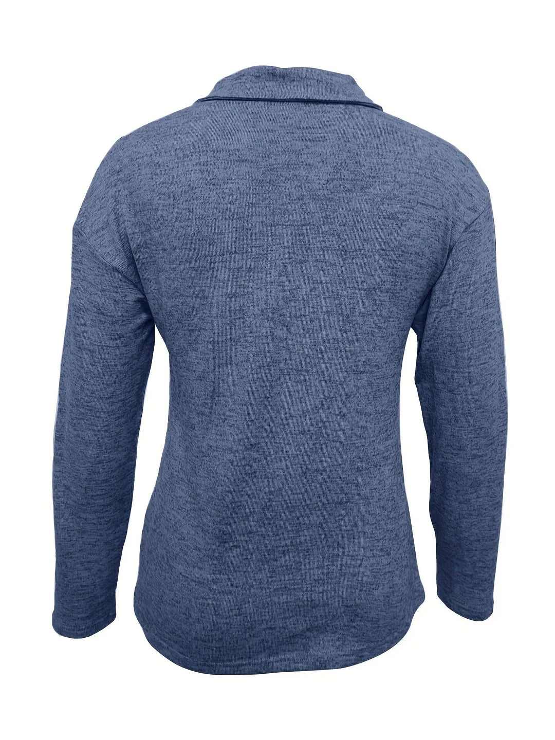 Women's Casual Long-Sleeve Pullover Knit Sweater – Half-Zip Collar