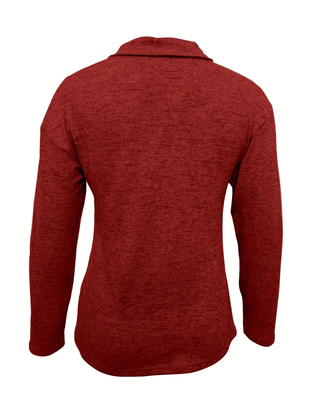 Women's Casual Long-Sleeve Pullover Knit Sweater – Half-Zip Collar