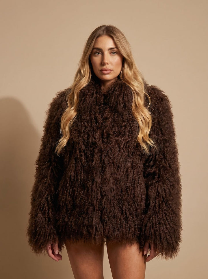 Women's Coat – Shaggy Oversized Faux Fur Winter