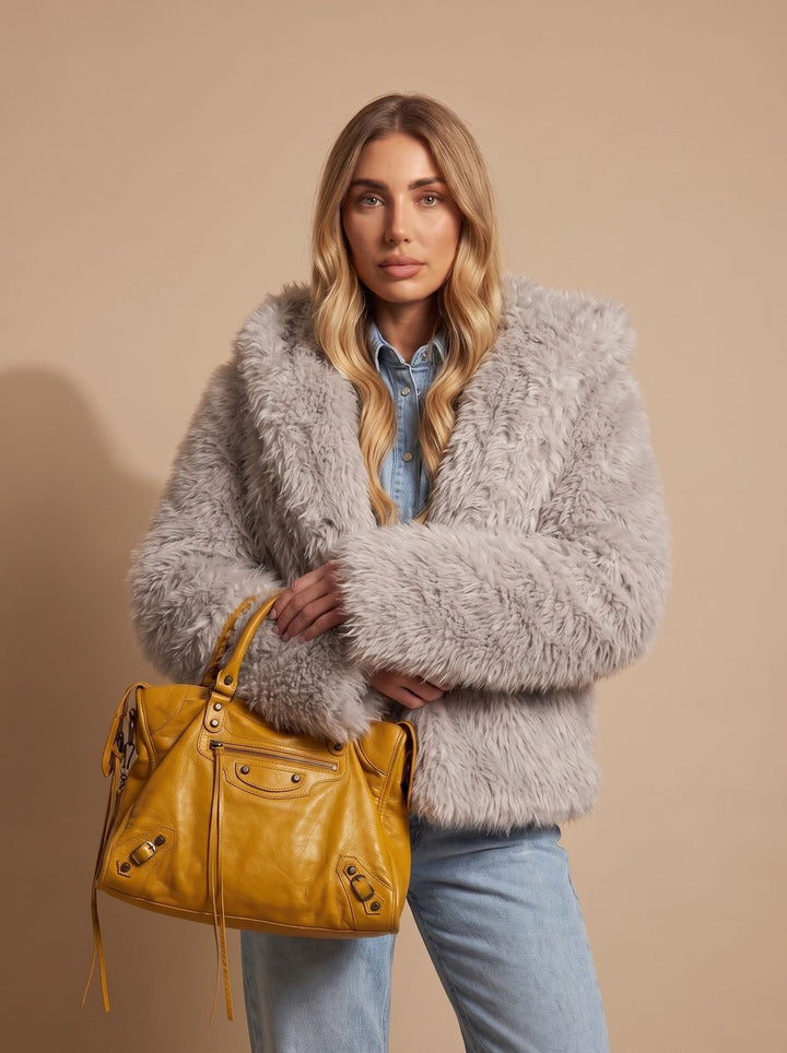 Women's Coat – Shaggy Oversized Faux Fur Winter