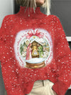 Women's Christmas Nativity Print Knit Sweater – Long Sleeves And Turtleneck