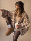 Women's Jumper – Chunky Cable Knit Oversized Dropped-Shoulder