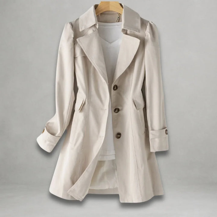 Women's Classic Single-Breasted Trench Coat Notch Lapel