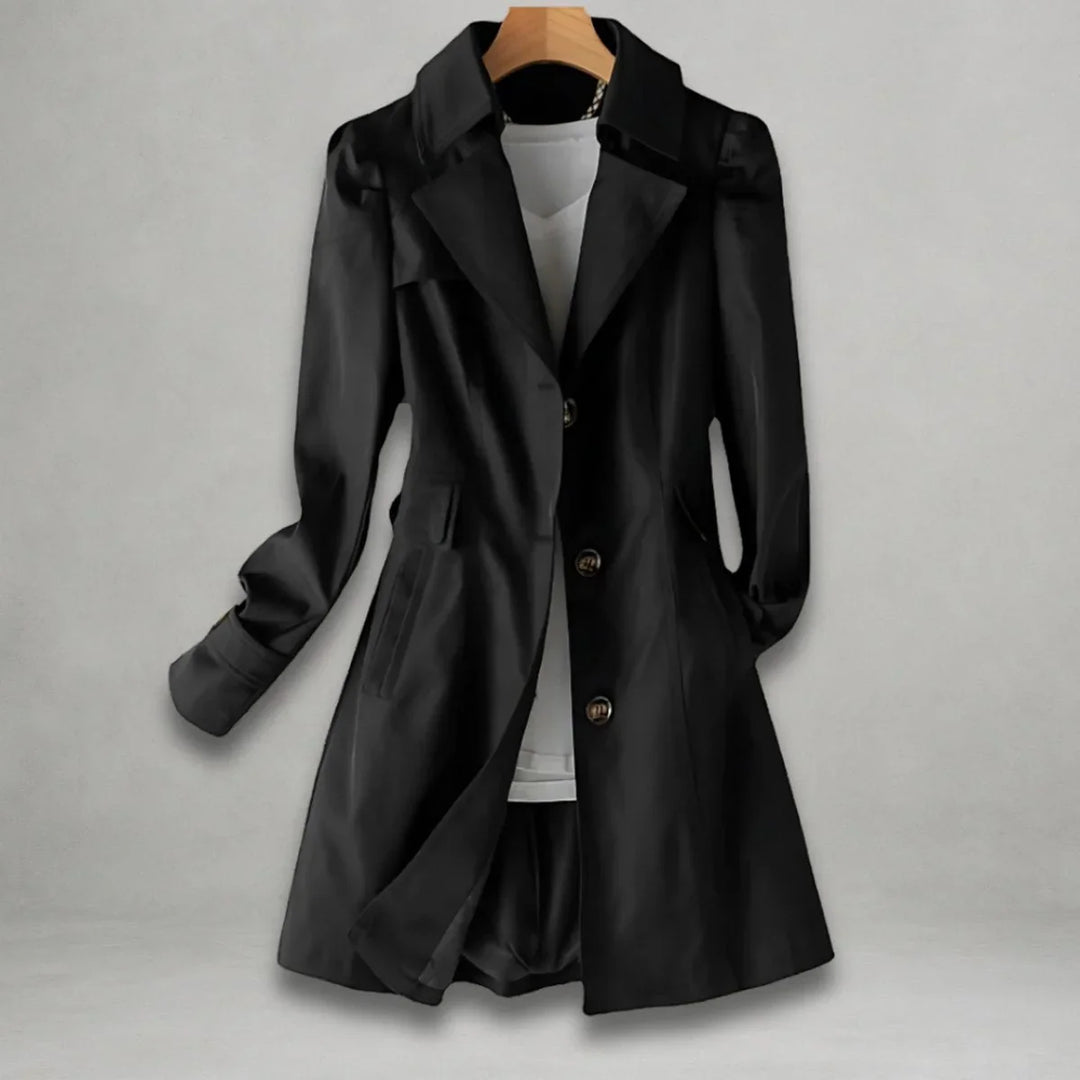 Women's Classic Single-Breasted Trench Coat Notch Lapel