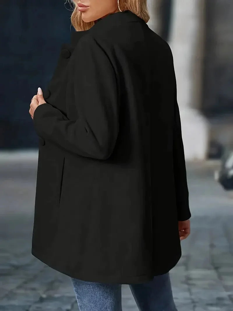 Women's Button-Front Collarless Tailored Blazer Puffer Jacket