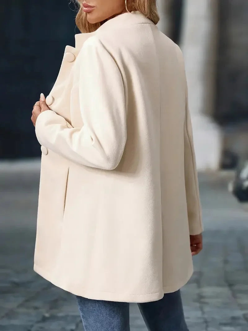 Women's Button-Front Collarless Tailored Blazer Puffer Jacket