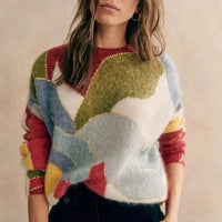 Women's Colourblock Knitted Jumper – Gold Detail