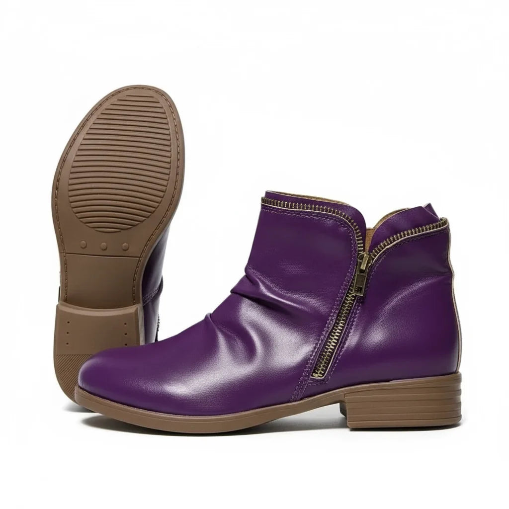 Women's Comfort Scrunch Ankle Boots – Side Zipper