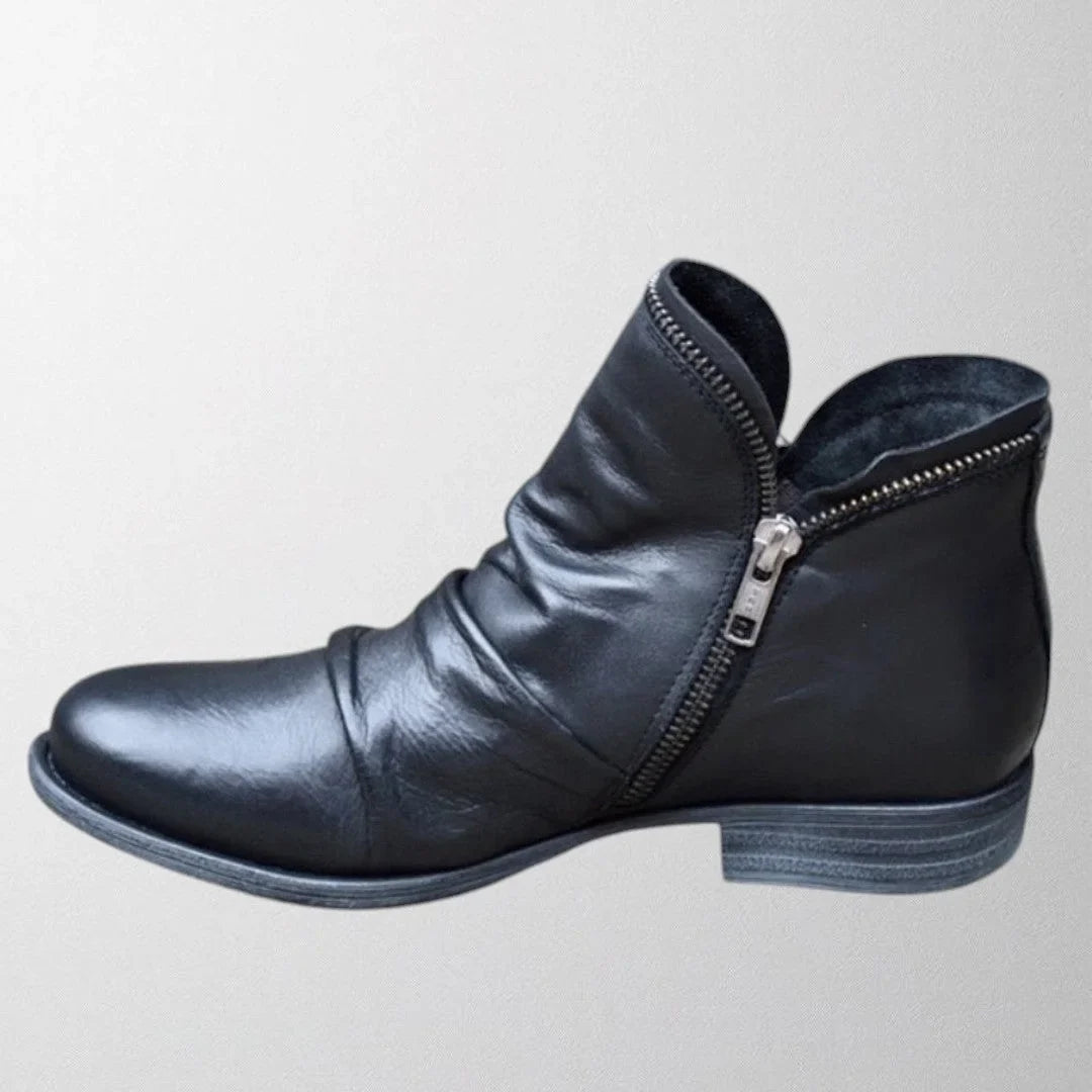 Women's Comfort Scrunch Ankle Boots – Side Zipper