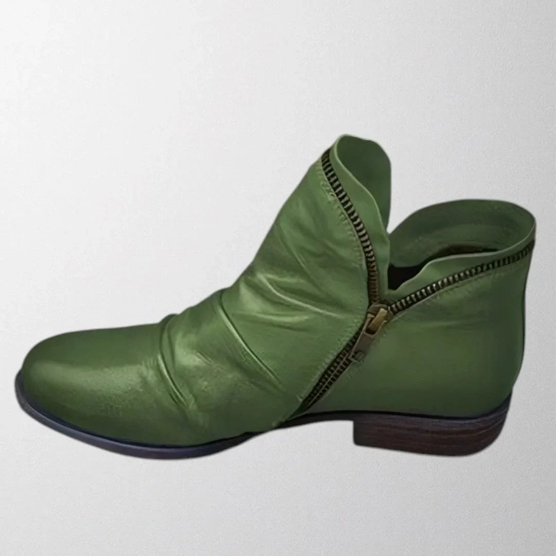 Women's Comfort Scrunch Ankle Boots – Side Zipper