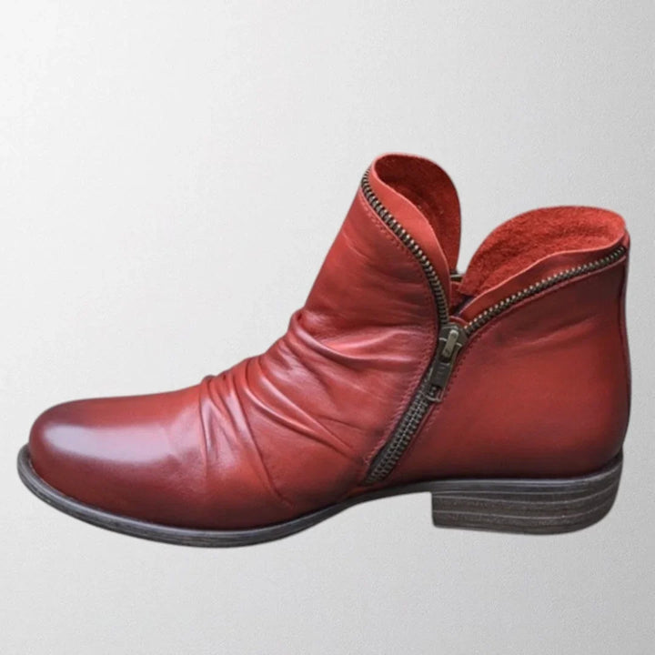 Women's Comfort Scrunch Ankle Boots – Side Zipper