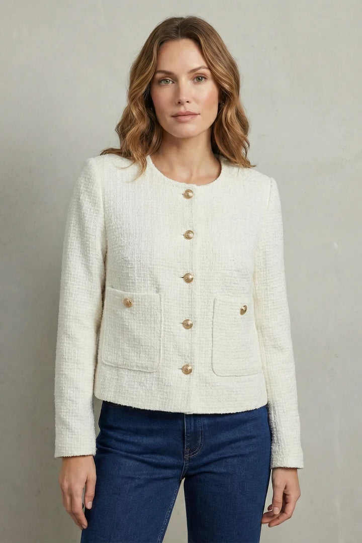 Women's Cropped Blazer – Round Neck