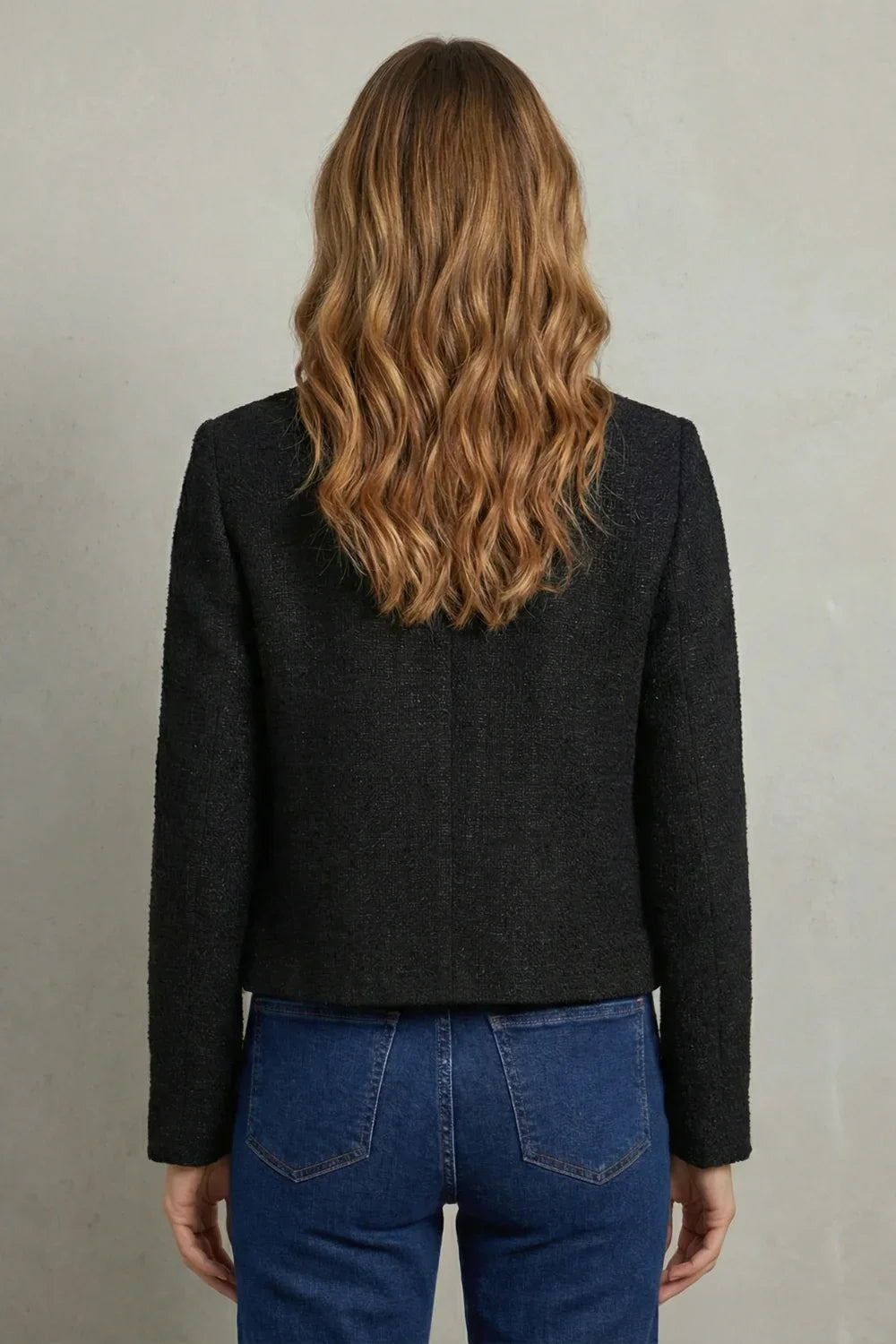 Women's Cropped Blazer – Round Neck