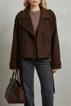 Women's Cropped Double-Breasted French Wool Jacket