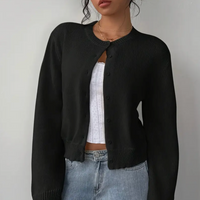 Women's Cardigan – Cropped Button Knit