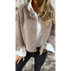Women's Cropped Soft Knit Cardigan – Wide-Sleeve Stand-Collar Front