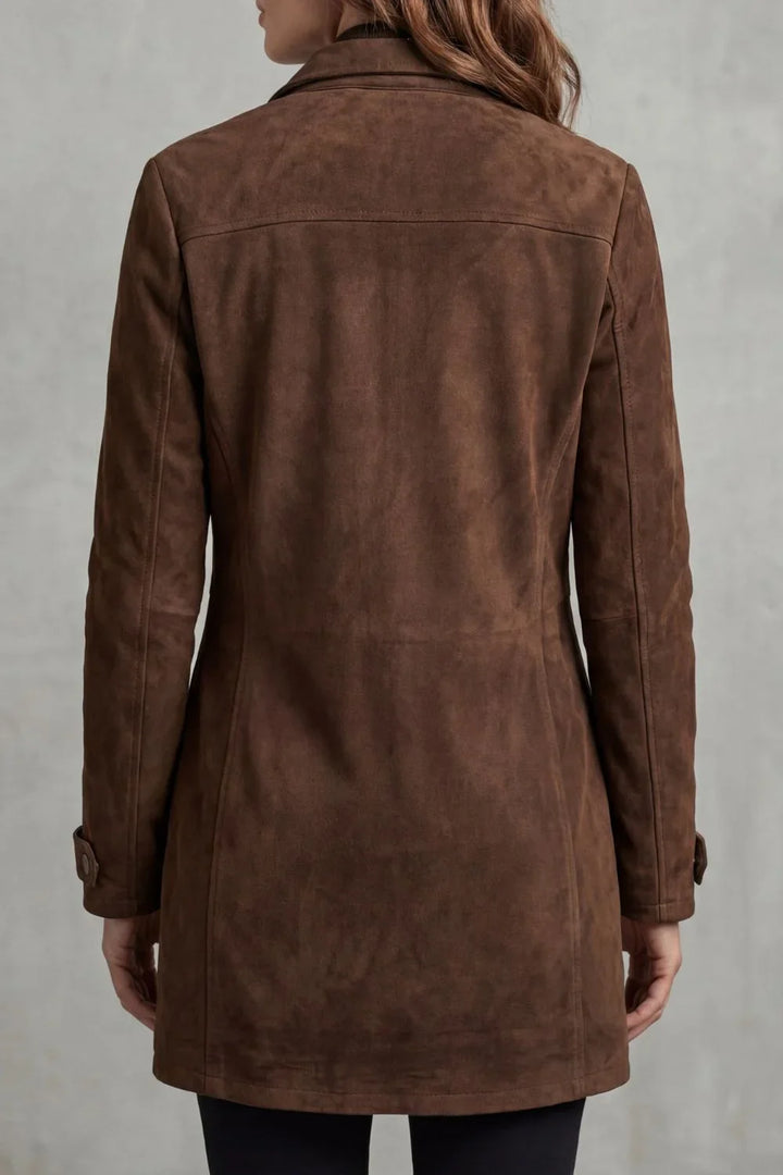 Women's Long Coat Suede Custom
