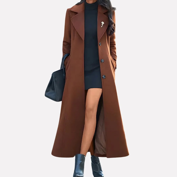 Women's Double-Breasted Trench Coat – Tie Waist Belt