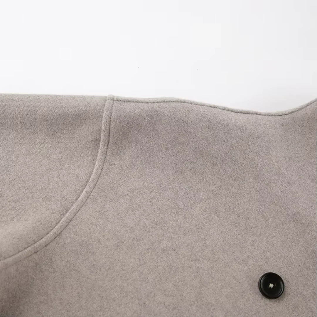 Women's Double-Breasted V-Neck Peacoat