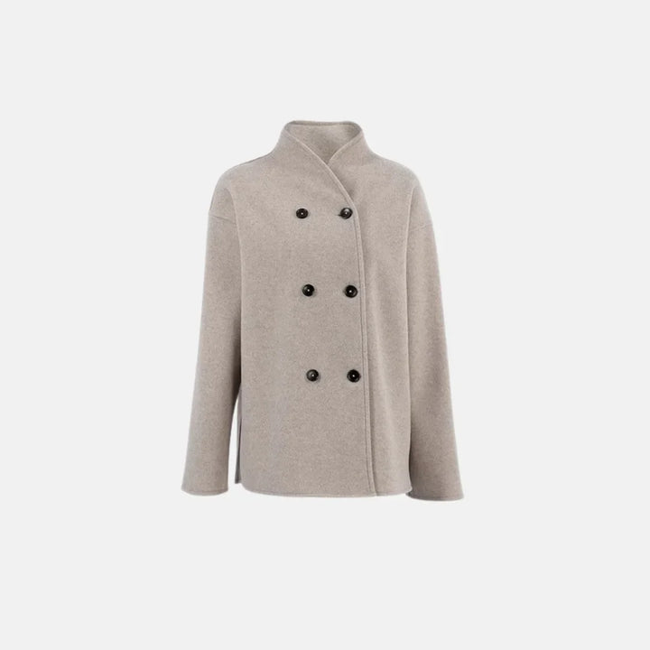 Women's Double-Breasted V-Neck Peacoat