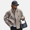 Women's Double-Breasted V-Neck Peacoat