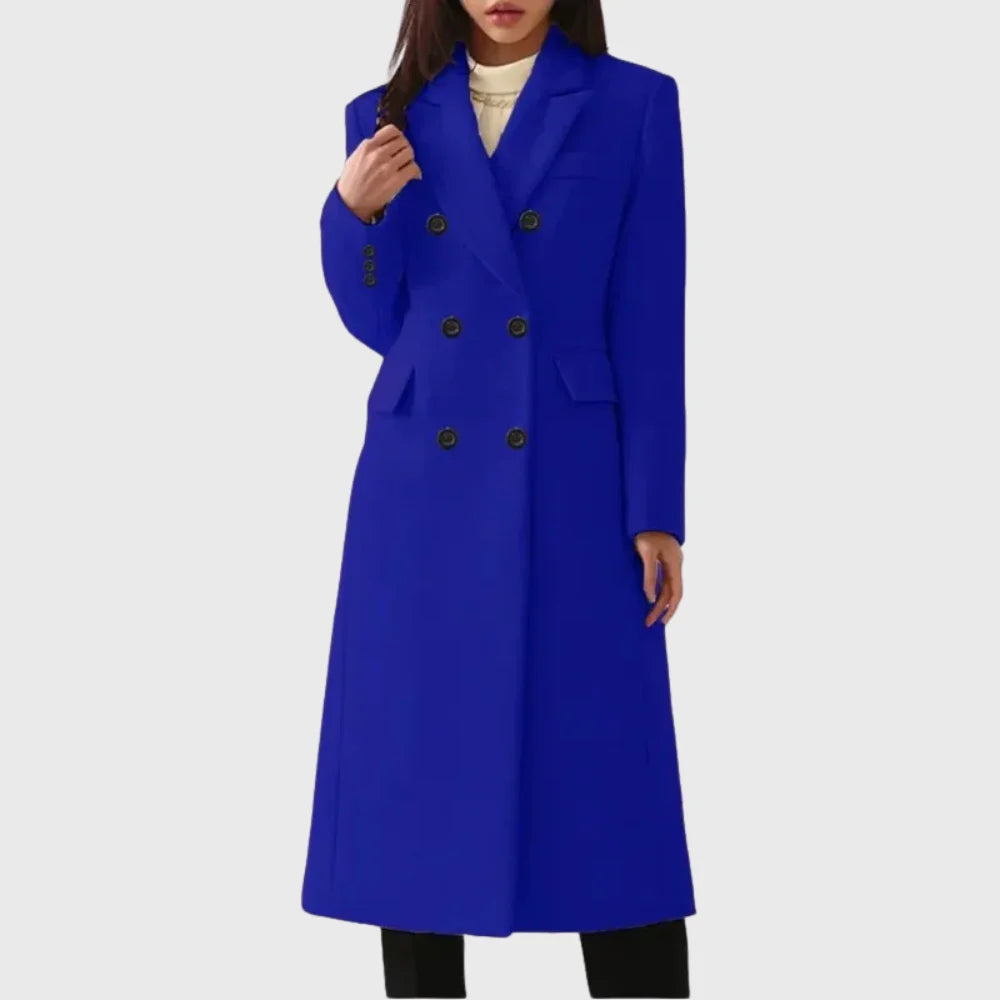Women's Double-Breasted Wool Coat – Notch Lapels