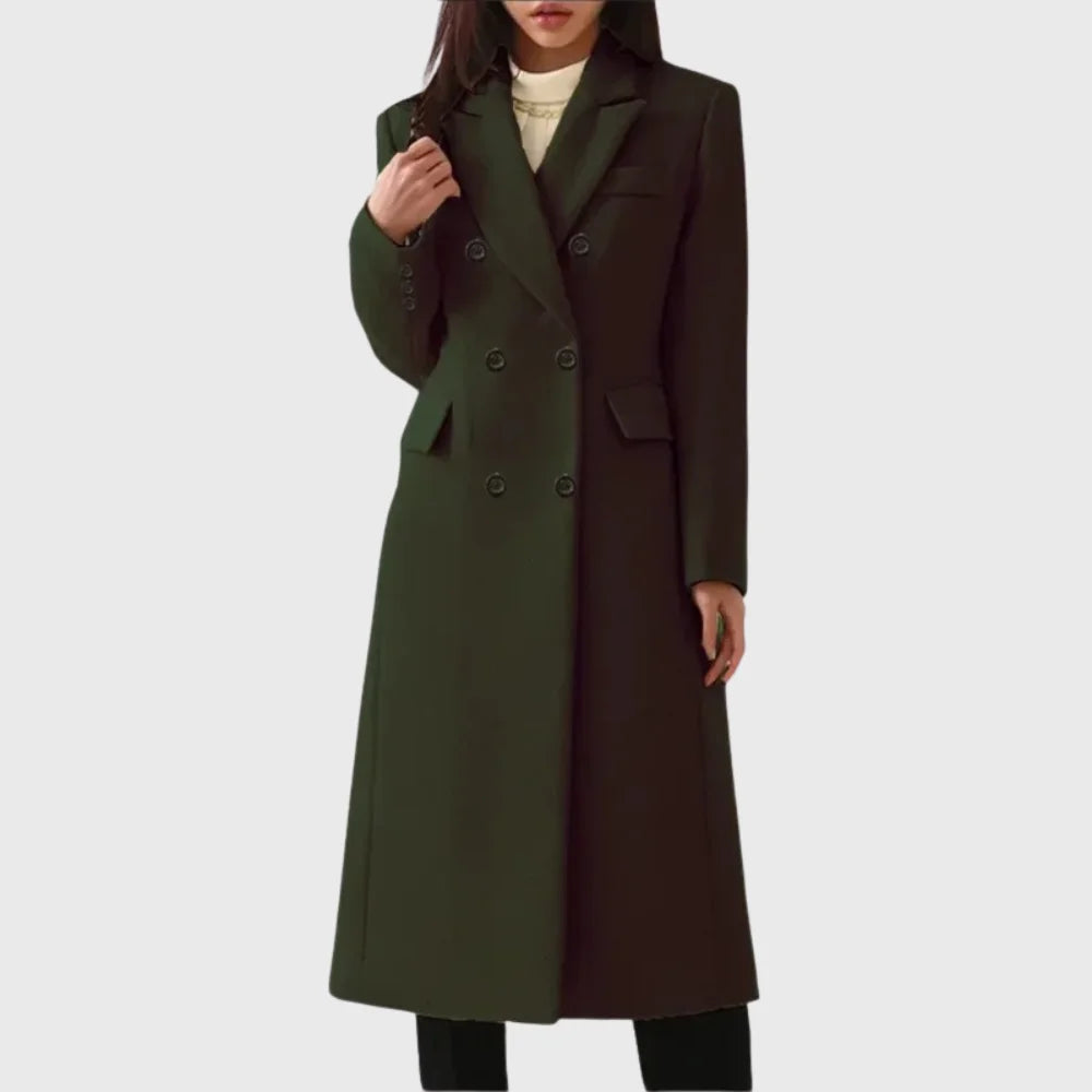 Women's Double-Breasted Wool Coat – Notch Lapels