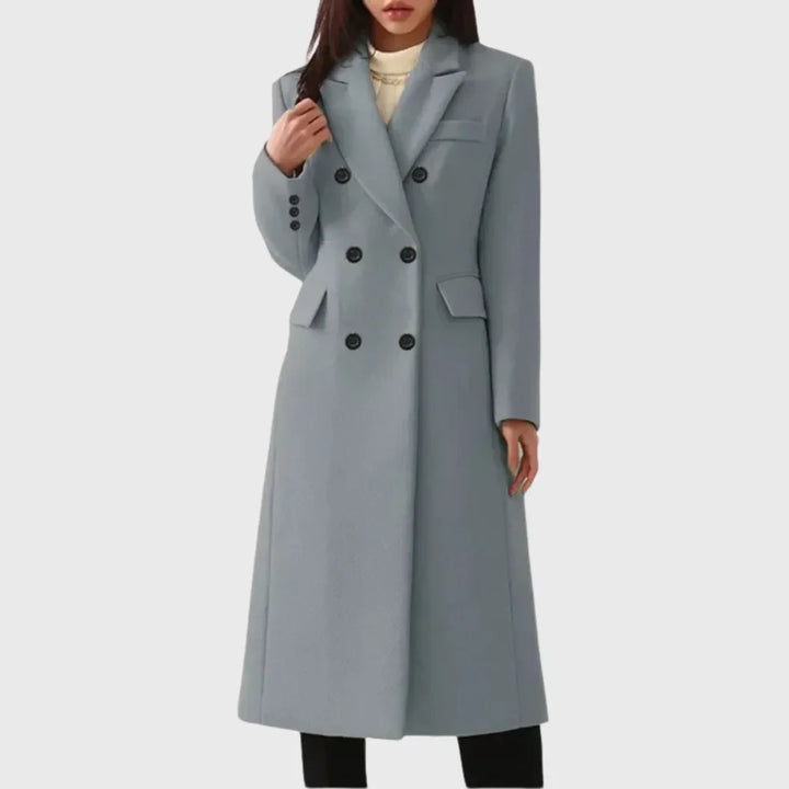 Women's Double-Breasted Wool Coat – Notch Lapels