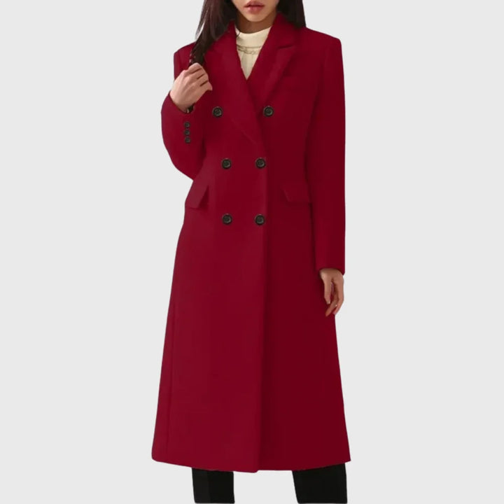 Women's Double-Breasted Wool Coat – Notch Lapels