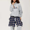 Women's Oversized Hooded Embroidered Dachshund Jumper